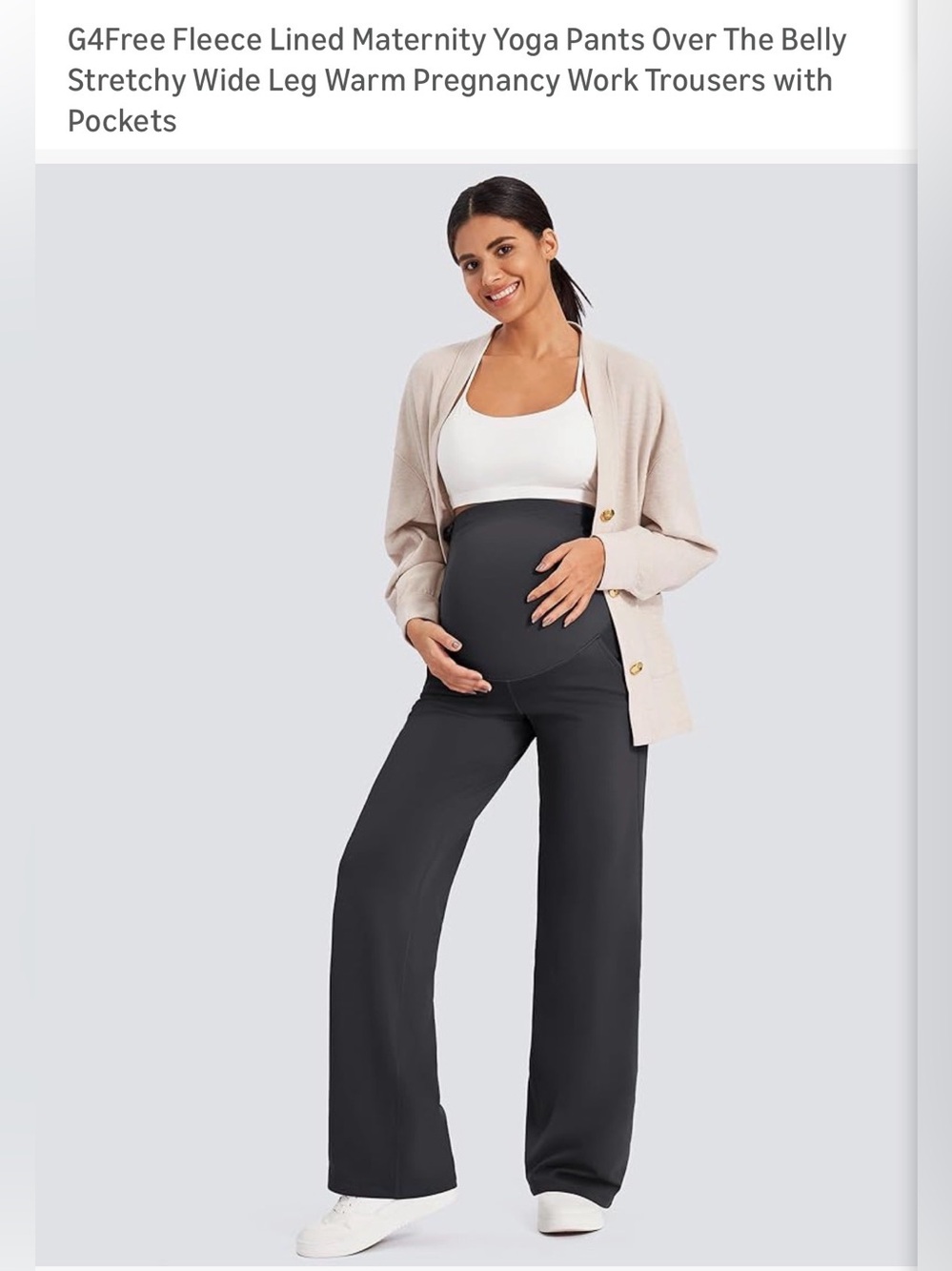 Maternity Wide-Leg Tall Over-Belly Pants – Black